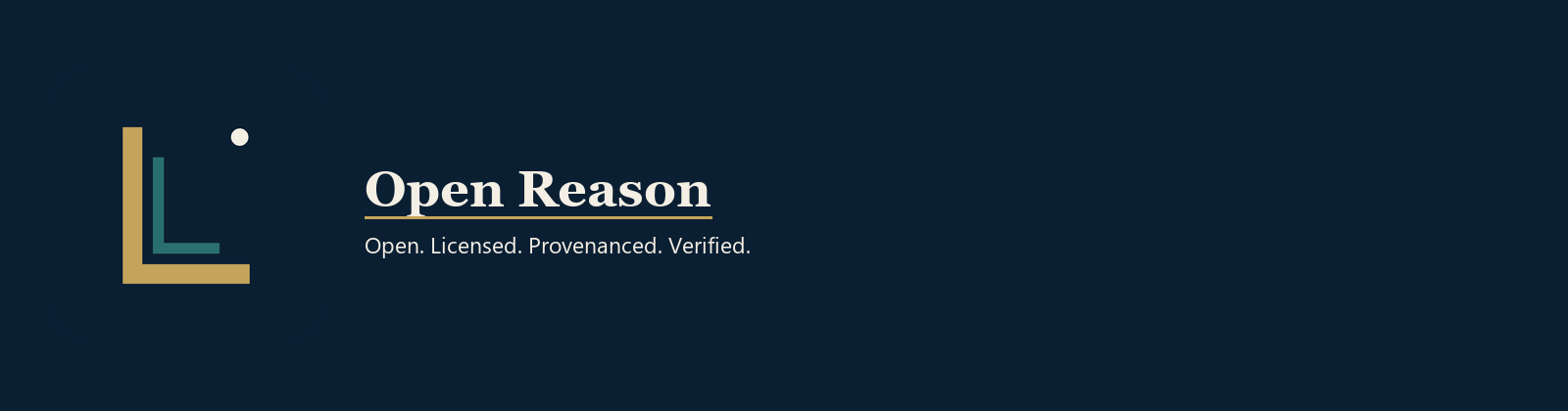 Open Reason — Open. Licensed. Provenanced. Verified.