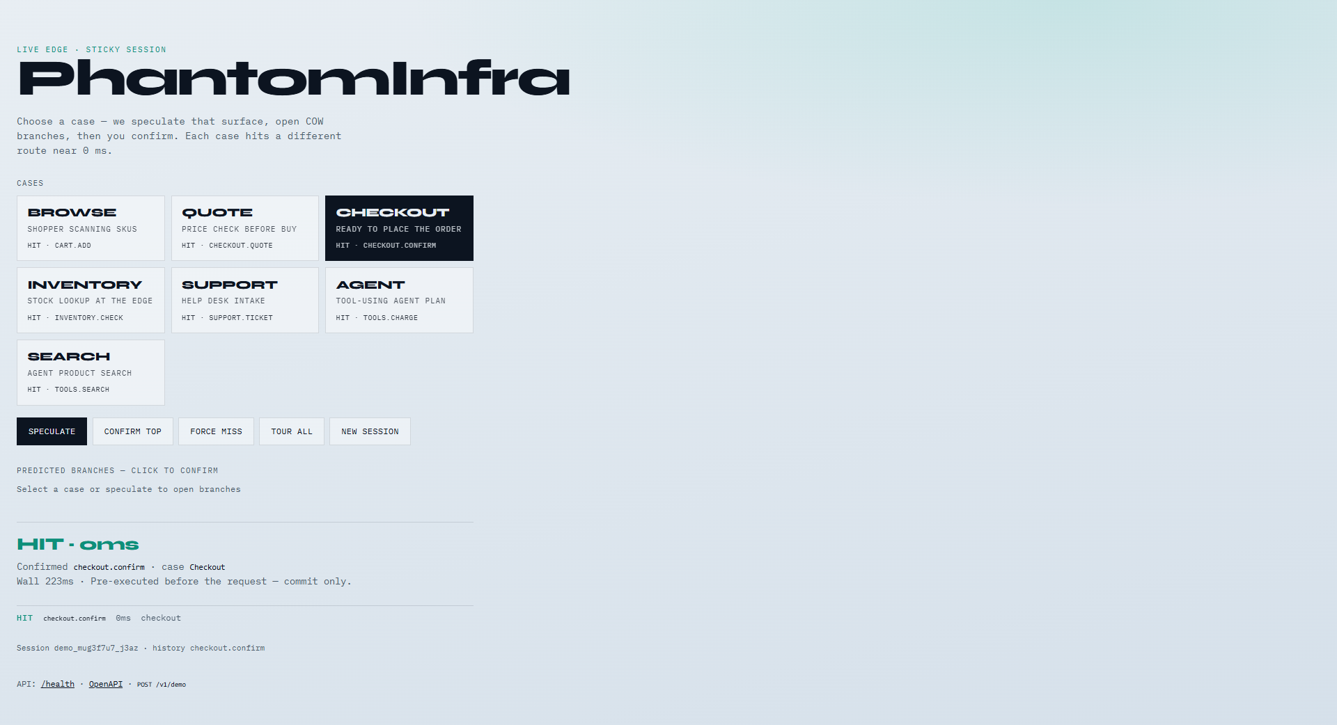 PhantomInfra live playground screenshot